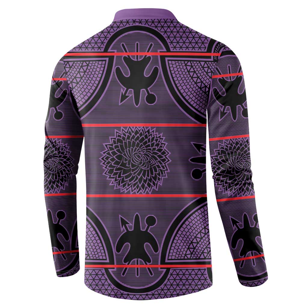 Lesotho Seanamarena Button Sweatshirt Basotho Traditional Blanket Style - Violet