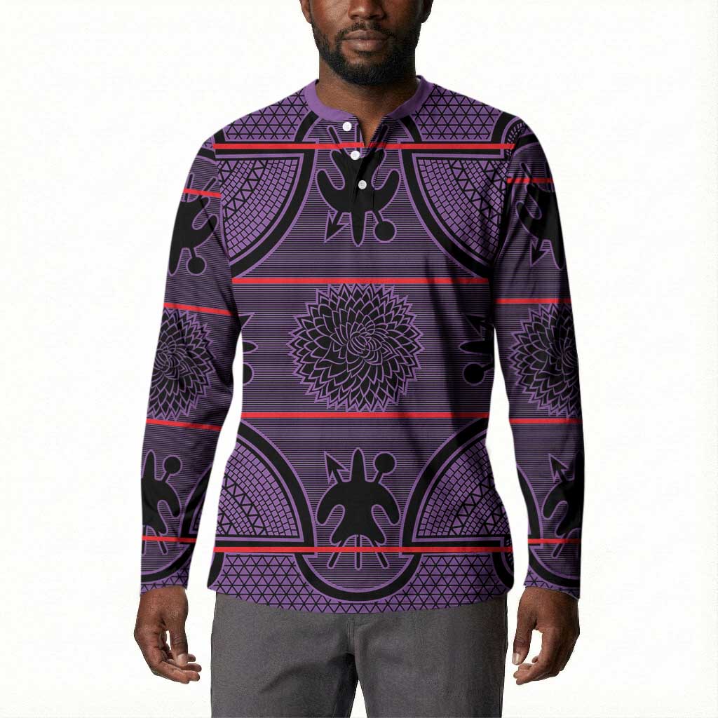Lesotho Seanamarena Button Sweatshirt Basotho Traditional Blanket Style - Violet