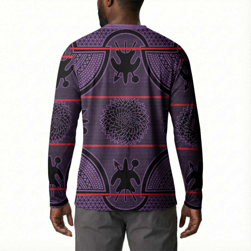 Lesotho Seanamarena Button Sweatshirt Basotho Traditional Blanket Style - Violet