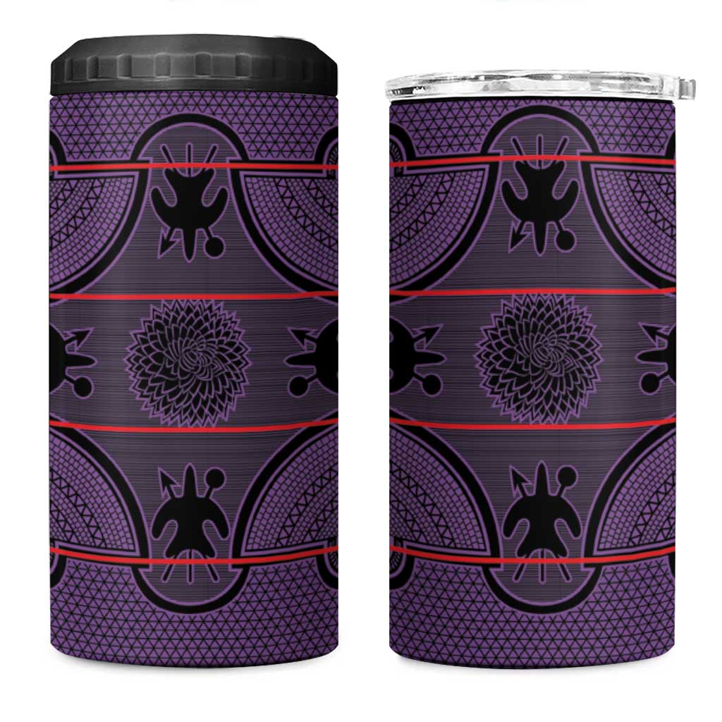 Basotho Blanket 4 in 1 Can Cooler Tumbler Lesotho Seanamarena Heritage - Violet - African Pride