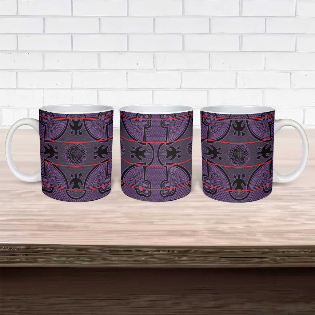 Lesotho Seanamarena Ceramic Mug Basotho Traditional Blanket Style - Violet
