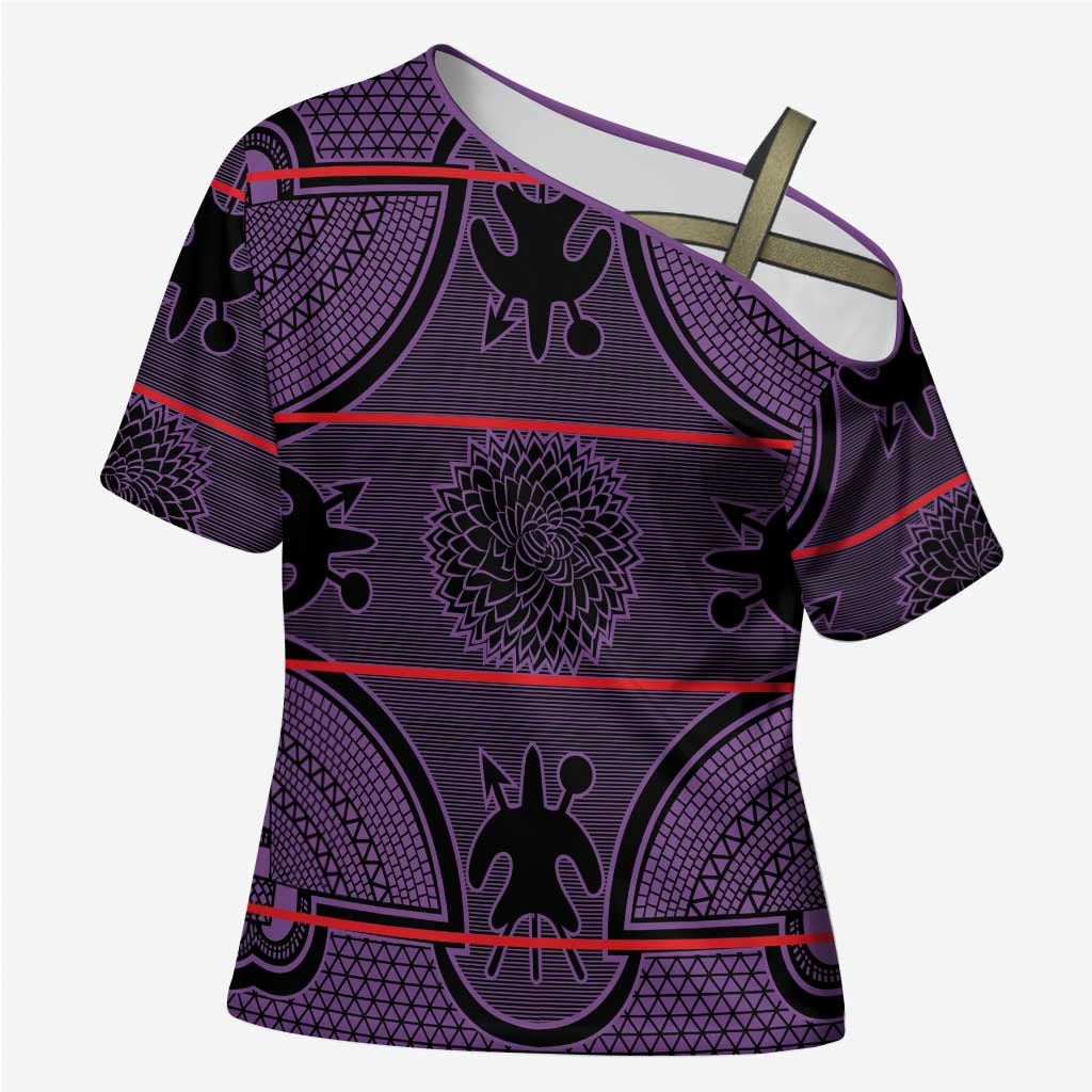 Lesotho Seanamarena Cross Shoulder Shirt Basotho Traditional Blanket Style - Violet
