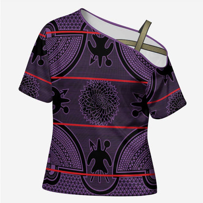 Lesotho Seanamarena Cross Shoulder Shirt Basotho Traditional Blanket Style - Violet