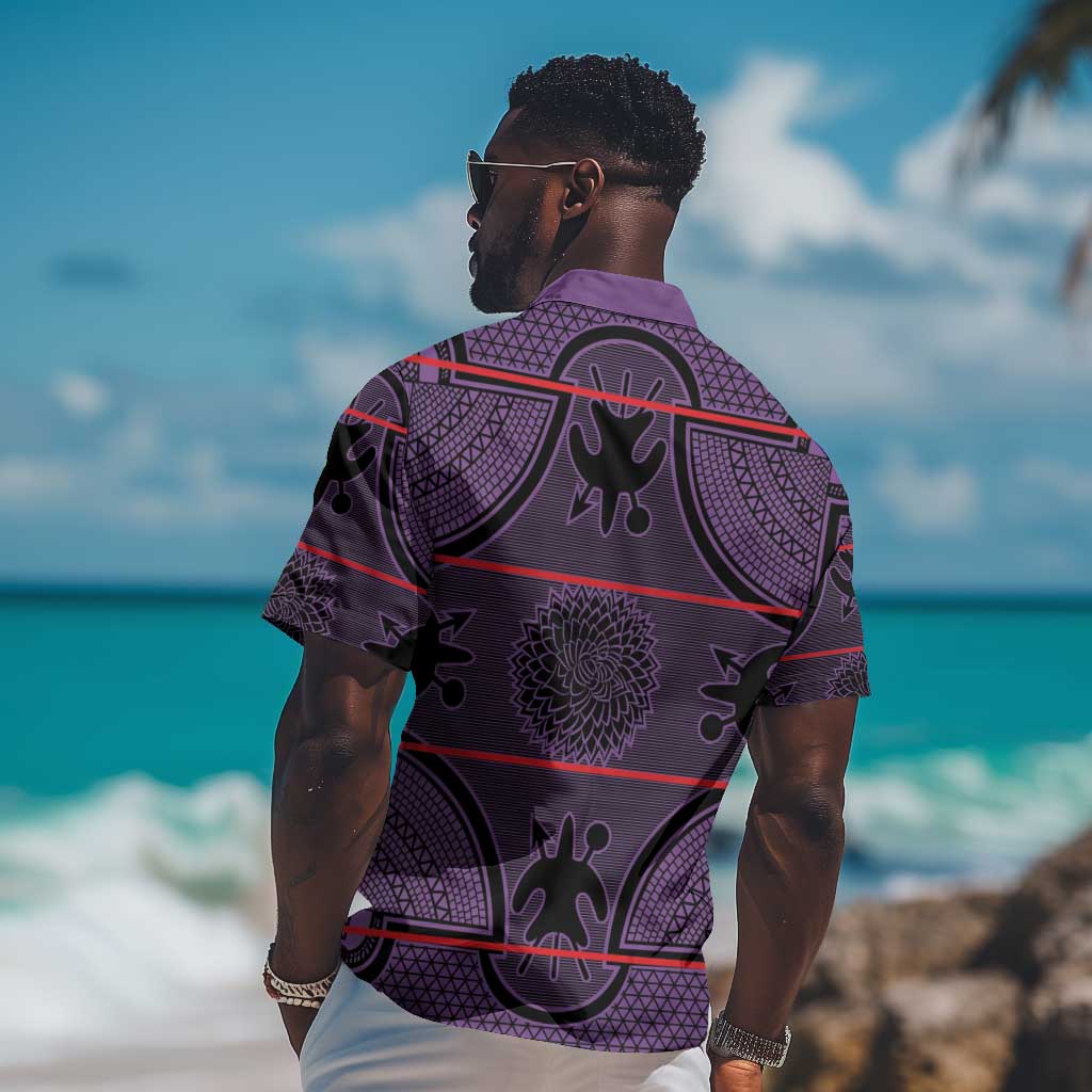 Basotho Blanket Hawaiian Shirt Lesotho Seanamarena Heritage - Violet - African Pride