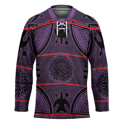 Lesotho Seanamarena Hockey Jersey Basotho Traditional Blanket Style - Violet