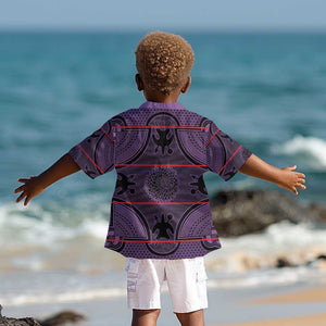 Basotho Blanket Kid Hawaiian Shirt Lesotho Seanamarena Heritage - Violet - African Pride
