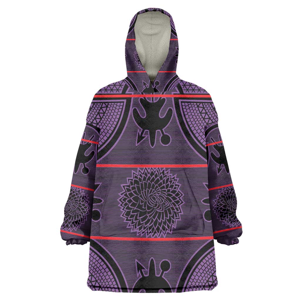 Basotho Blanket Kid Wearable Blanket Hoodie Lesotho Seanamarena Heritage - Violet - African Pride
