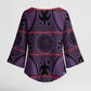 Lesotho Seanamarena Kimono Sleeve Blouse Basotho Traditional Blanket Style - Violet