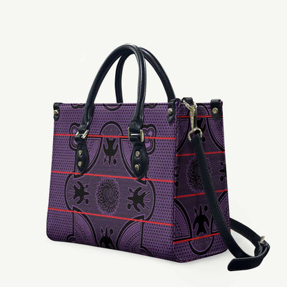 Lesotho Seanamarena Leather Bag Basotho Traditional Blanket Style - Violet