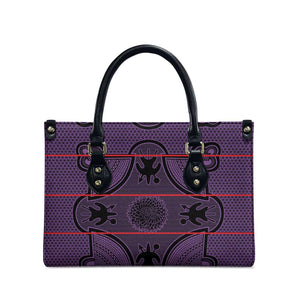 Lesotho Seanamarena Leather Bag Basotho Traditional Blanket Style - Violet