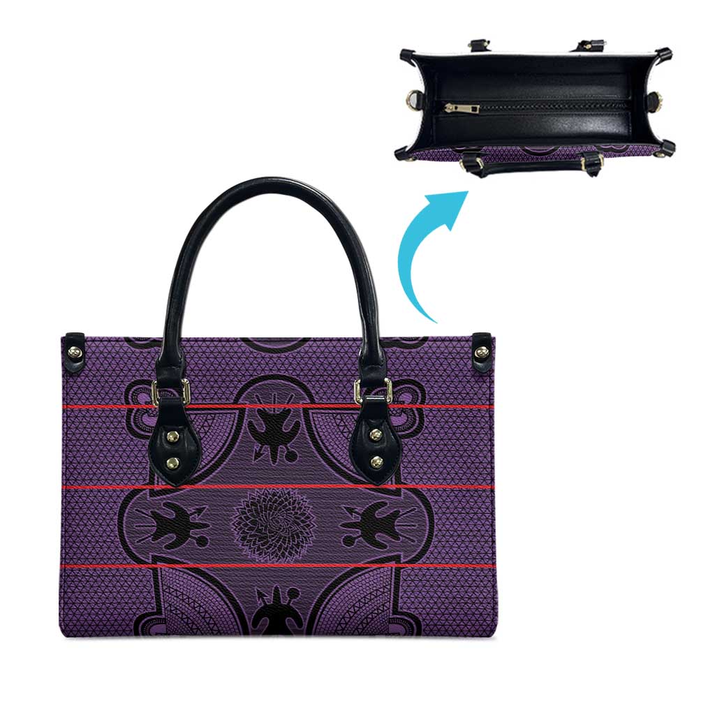 Lesotho Seanamarena Leather Bag Basotho Traditional Blanket Style - Violet
