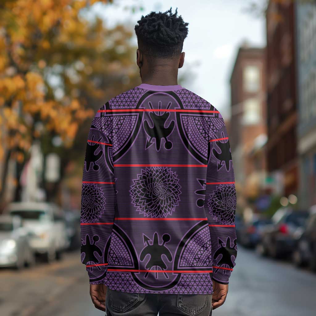 Basotho Blanket Long Sleeve Shirt Lesotho Seanamarena Heritage - Violet - African Pride