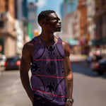 Basotho Blanket Men Tank Top Lesotho Seanamarena Heritage - Violet - African Pride