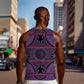 Basotho Blanket Men Tank Top Lesotho Seanamarena Heritage - Violet - African Pride