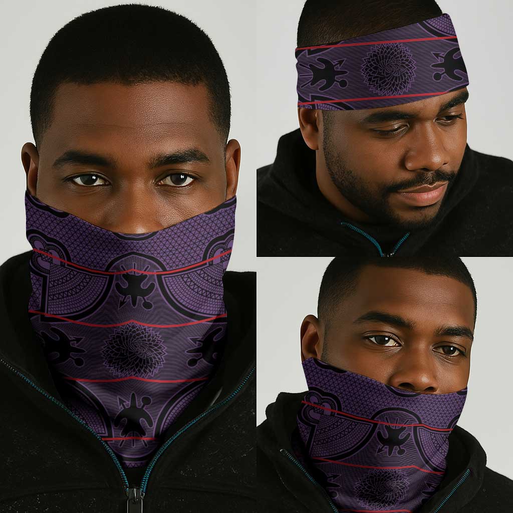 Basotho Blanket Neck Gaiter Lesotho Seanamarena Heritage - Violet LT15