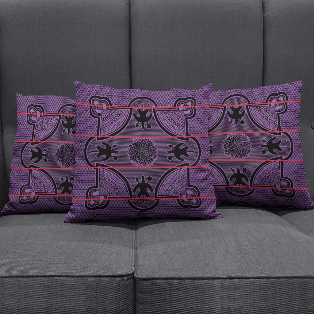 Lesotho Seanamarena Pillow Cover Basotho Traditional Blanket Style - Violet