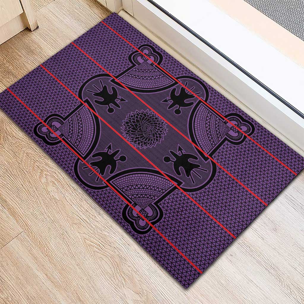 Basotho Blanket Rubber Doormat Lesotho Seanamarena Heritage - Violet - African Pride