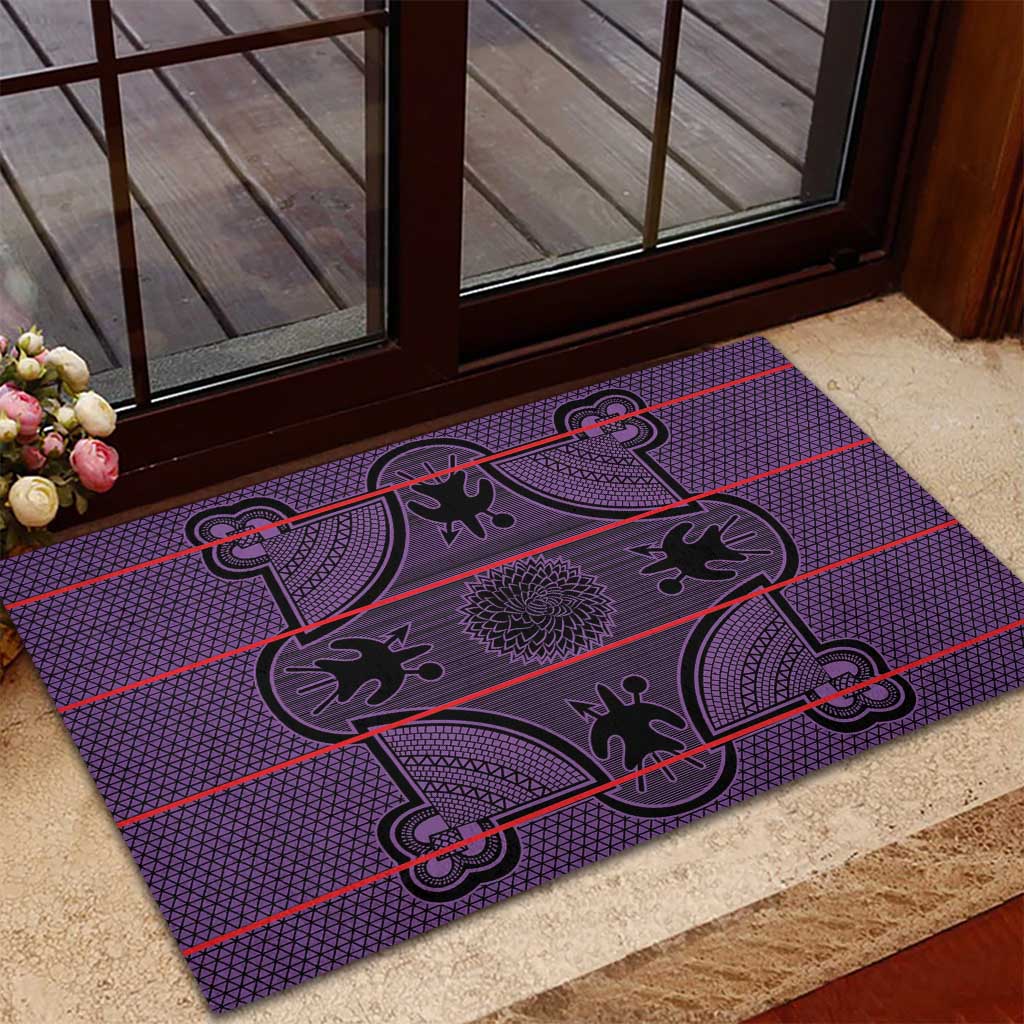 Basotho Blanket Rubber Doormat Lesotho Seanamarena Heritage - Violet - African Pride