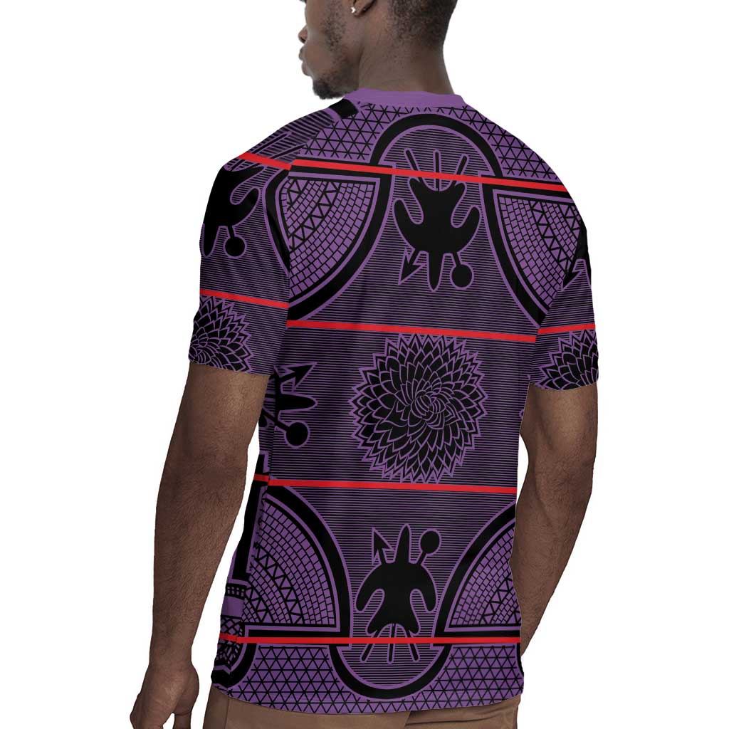 Basotho Blanket Rugby Jersey Lesotho Seanamarena Heritage - Violet - African Pride