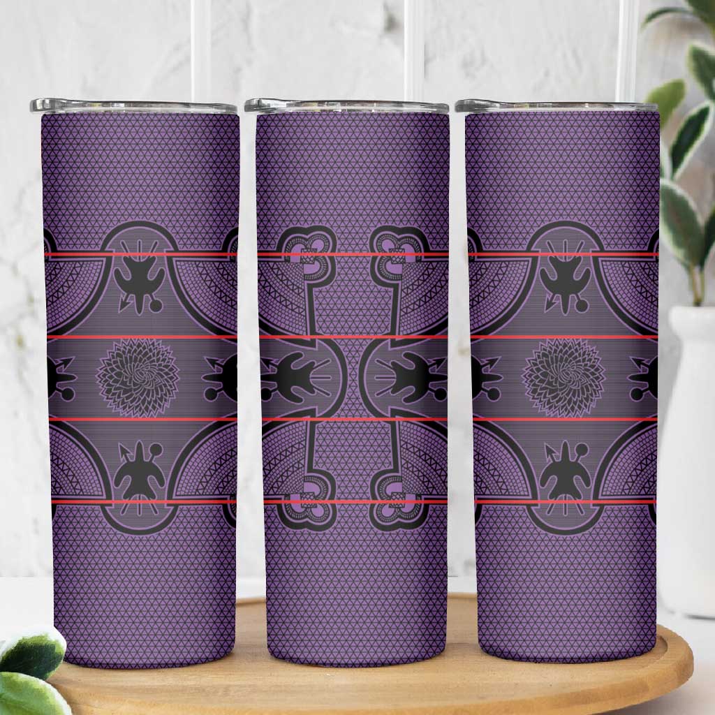 Basotho Blanket Skinny Tumbler Lesotho Seanamarena Heritage - Violet - African Pride