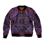Basotho Blanket Sleeve Zip Bomber Jacket Lesotho Seanamarena Heritage - Violet - African Pride