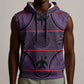 Basotho Blanket Sleeveless Hoodie Lesotho Seanamarena Heritage - Violet - African Pride