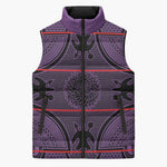 Lesotho Seanamarena Sleeveless Puffer Jacket Basotho Traditional Blanket Style - Violet