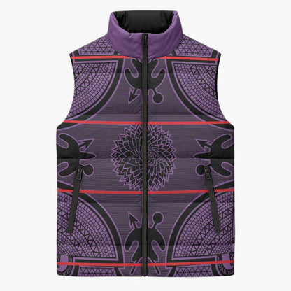 Lesotho Seanamarena Sleeveless Puffer Jacket Basotho Traditional Blanket Style - Violet