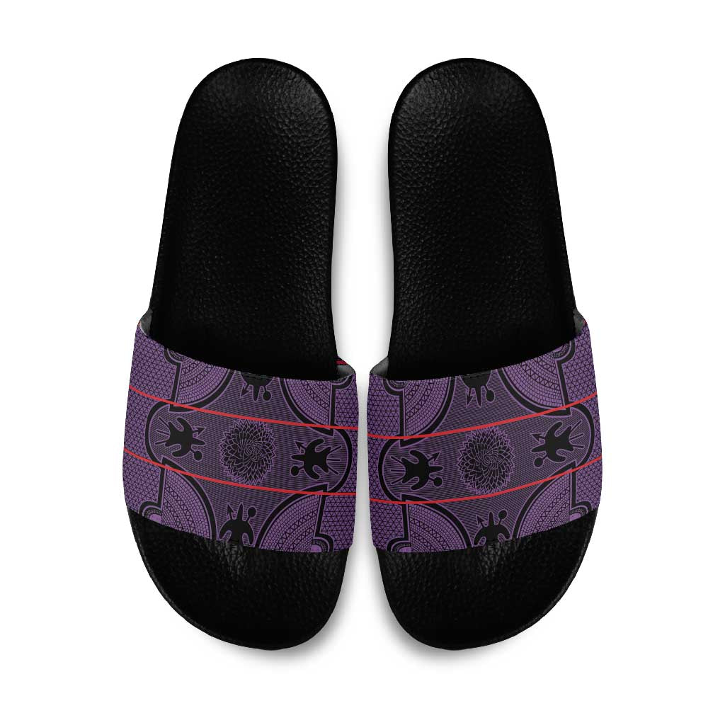 Lesotho Seanamarena Slide Sandals Basotho Traditional Blanket Style - Violet