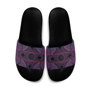 Lesotho Seanamarena Slide Sandals Basotho Traditional Blanket Style - Violet