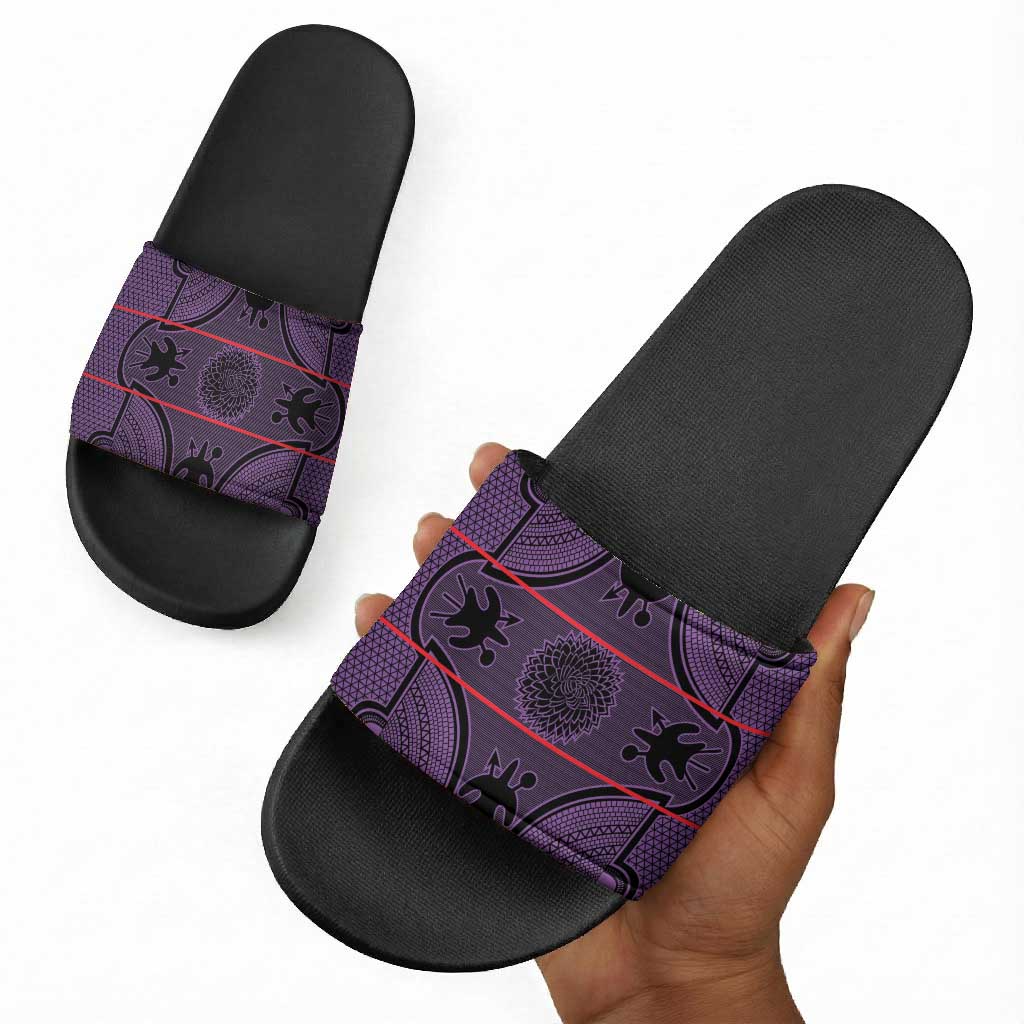 Lesotho Seanamarena Slide Sandals Basotho Traditional Blanket Style - Violet