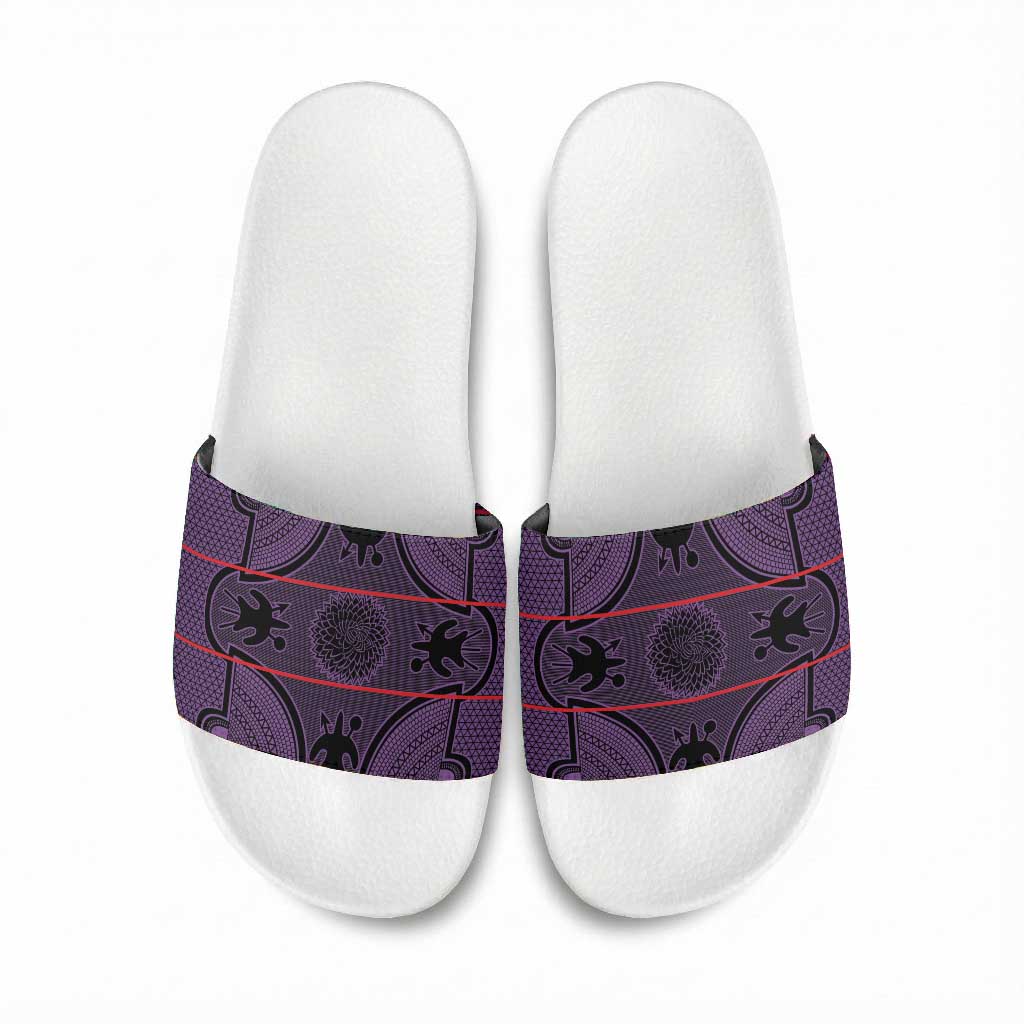 Lesotho Seanamarena Slide Sandals Basotho Traditional Blanket Style - Violet