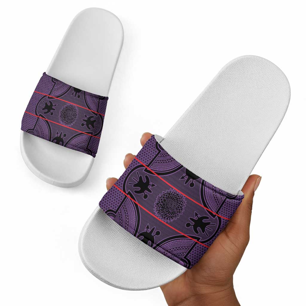 Lesotho Seanamarena Slide Sandals Basotho Traditional Blanket Style - Violet