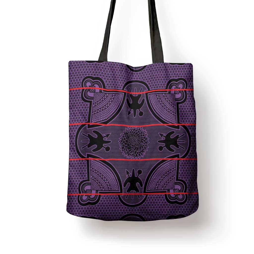 Lesotho Seanamarena Tote Bag Basotho Traditional Blanket Style - Violet