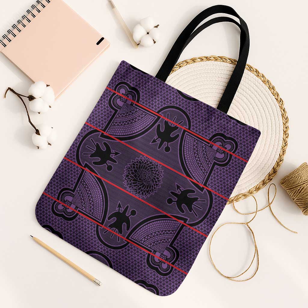 Lesotho Seanamarena Tote Bag Basotho Traditional Blanket Style - Violet