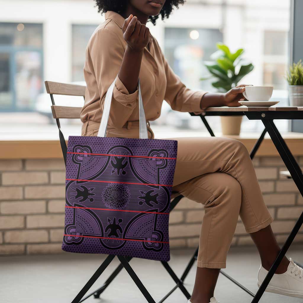 Lesotho Seanamarena Tote Bag Basotho Traditional Blanket Style - Violet