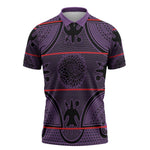 Lesotho Seanamarena Zipper Polo Shirt Basotho Traditional Blanket Style - Violet