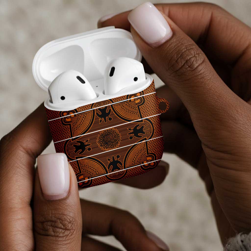 Lesotho Seanamarena AirPods Case Basotho Traditional Blanket Style - Orange