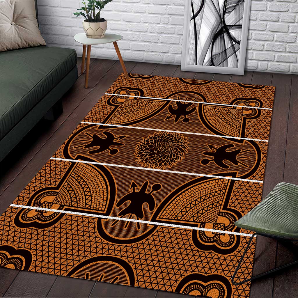 Basotho Blanket Area Rug Lesotho Seanamarena Heritage - Orange - African Pride