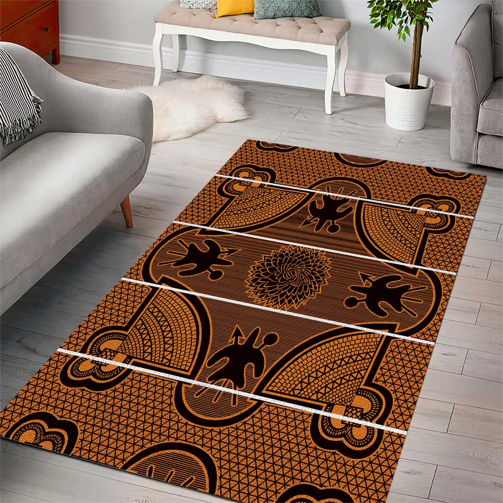 Basotho Blanket Area Rug Lesotho Seanamarena Heritage - Orange - African Pride