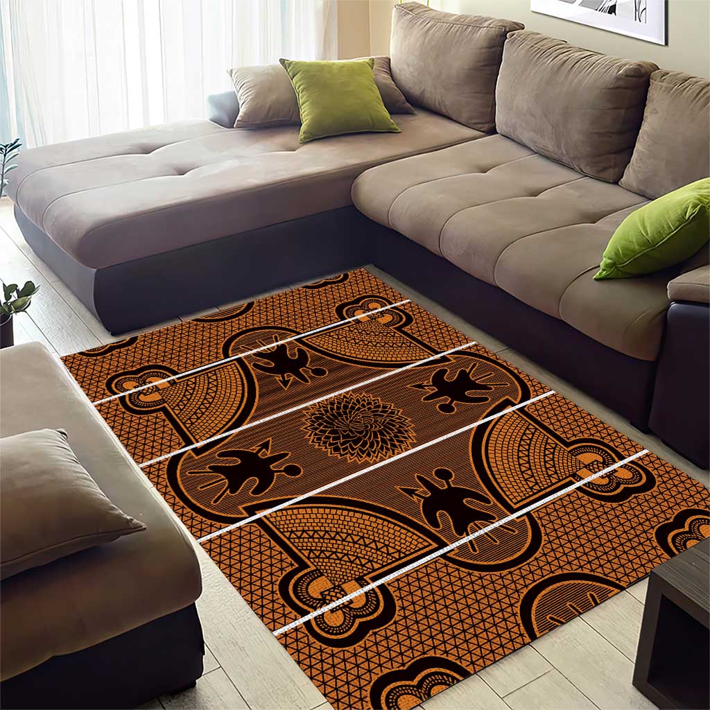 Basotho Blanket Area Rug Lesotho Seanamarena Heritage - Orange - African Pride