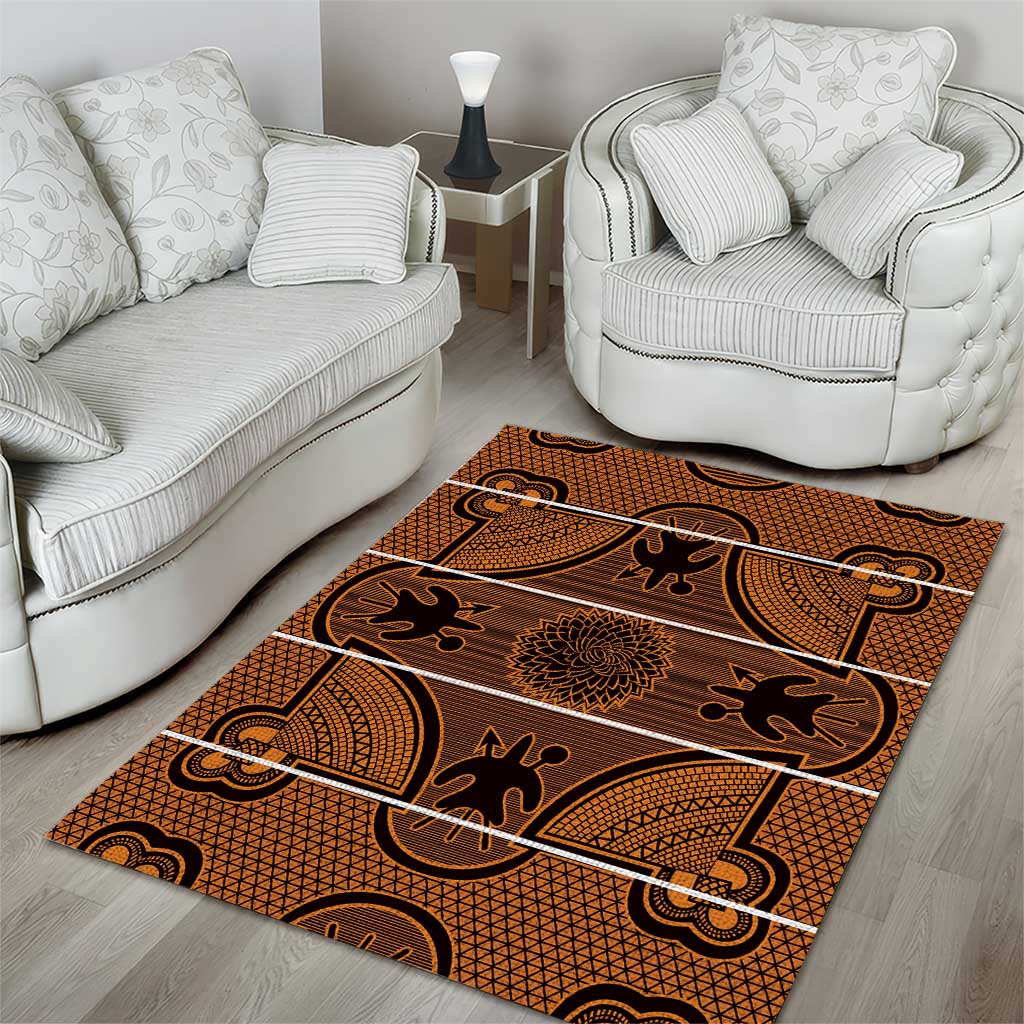 Basotho Blanket Area Rug Lesotho Seanamarena Heritage - Orange - African Pride