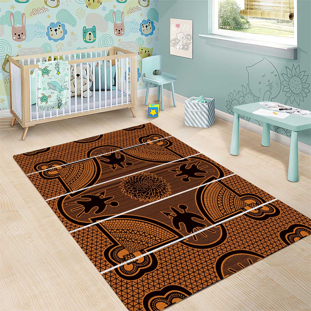 Basotho Blanket Area Rug Lesotho Seanamarena Heritage - Orange - African Pride