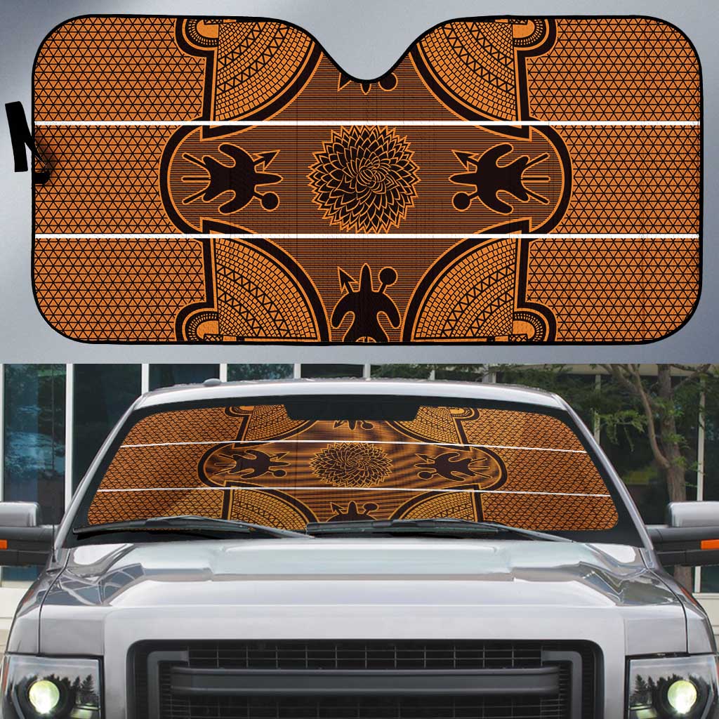 Lesotho Seanamarena Auto Sun Shade Basotho Traditional Blanket Style - Orange