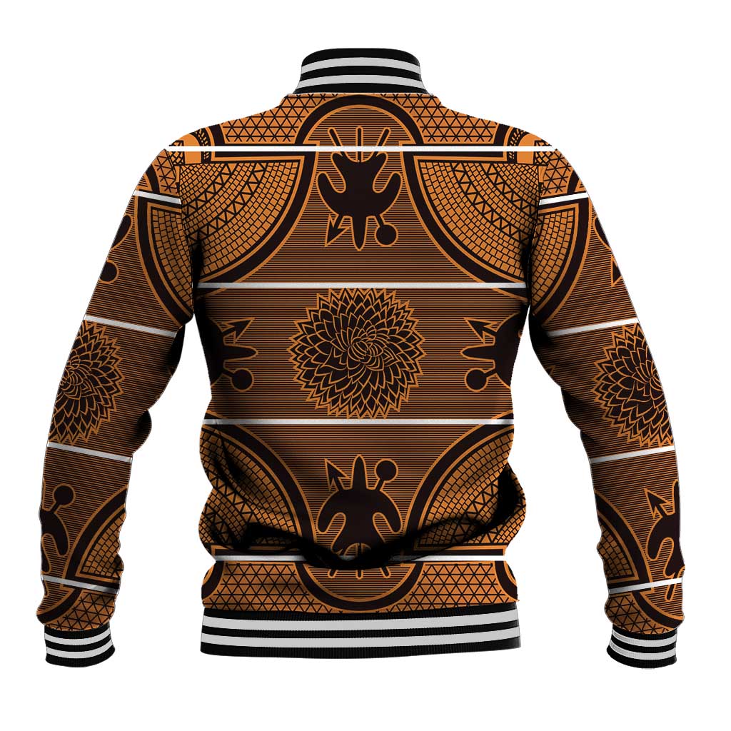Basotho Blanket Baseball Jacket Lesotho Seanamarena Heritage - Orange - African Pride