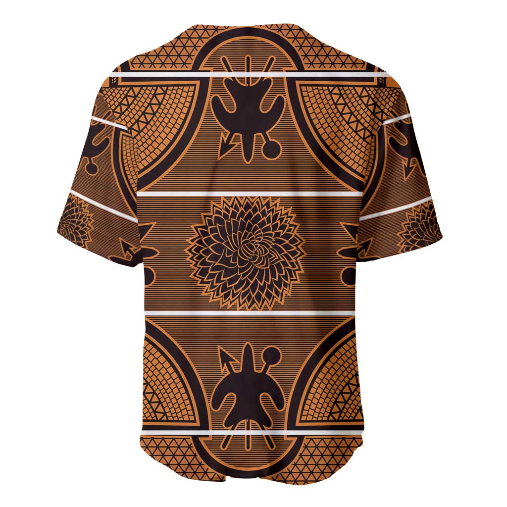 Basotho Blanket Baseball Jersey Lesotho Seanamarena Heritage - Orange - African Pride