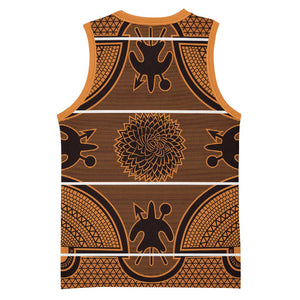 Basotho Blanket Basketball Jersey Lesotho Seanamarena Heritage - Orange LT15