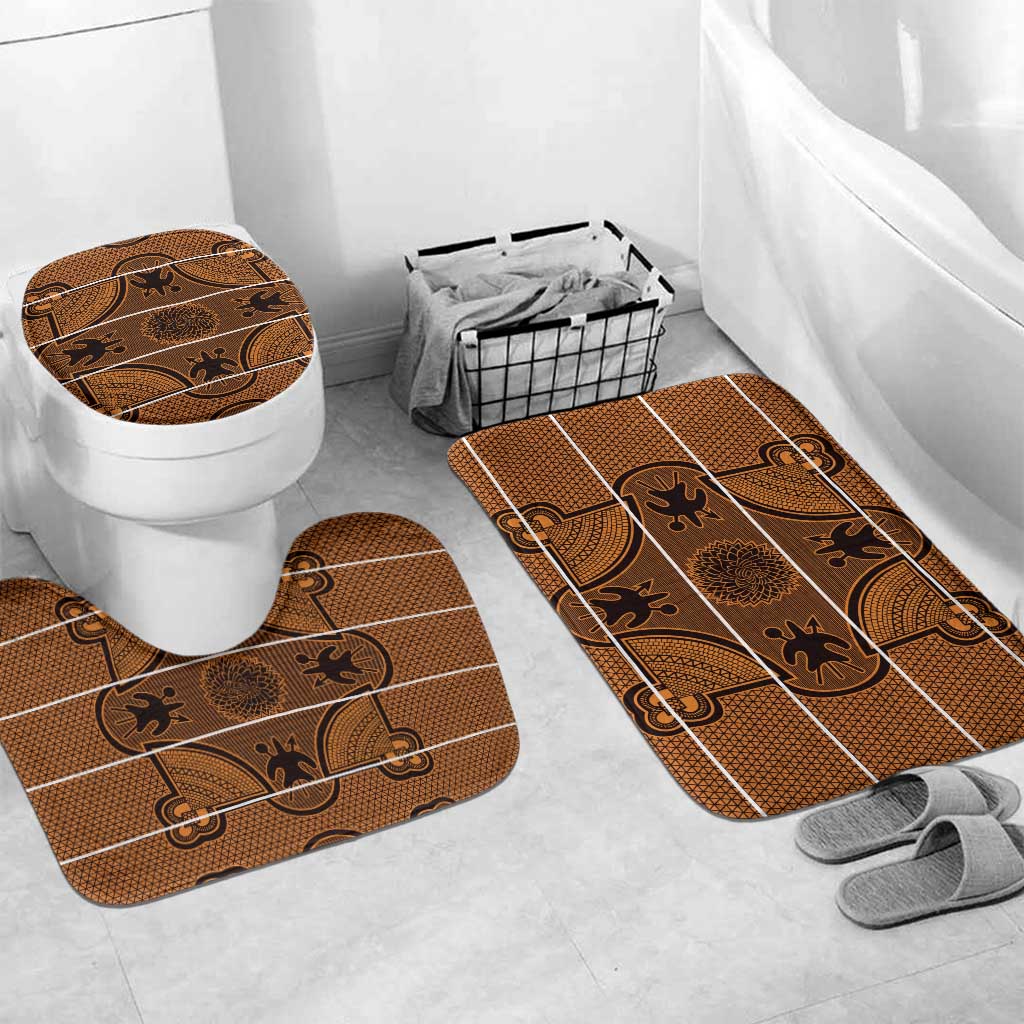 Lesotho Seanamarena Bathroom Set Basotho Traditional Blanket Style - Orange
