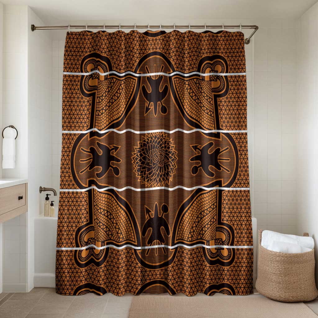 Lesotho Seanamarena Bathroom Set Basotho Traditional Blanket Style - Orange