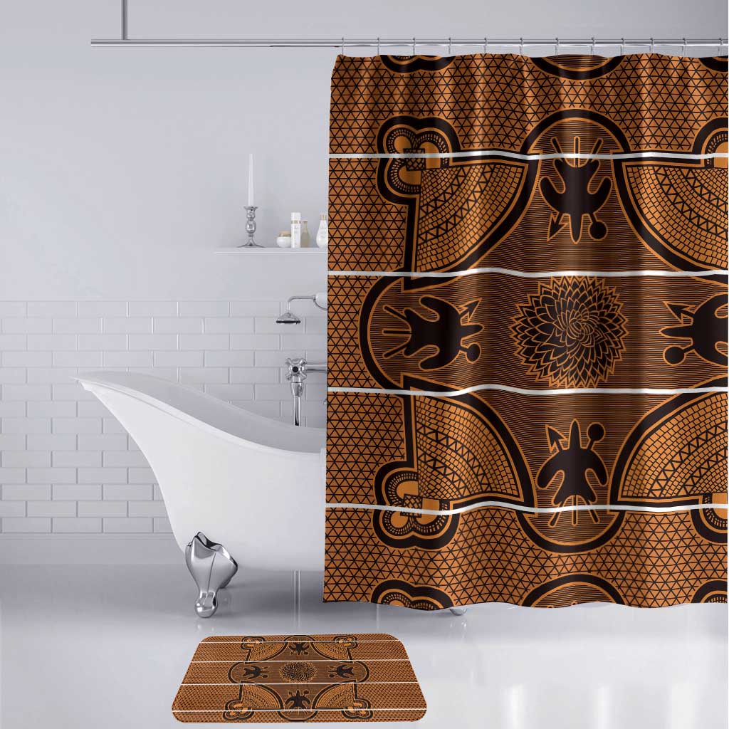Lesotho Seanamarena Bathroom Set Basotho Traditional Blanket Style - Orange